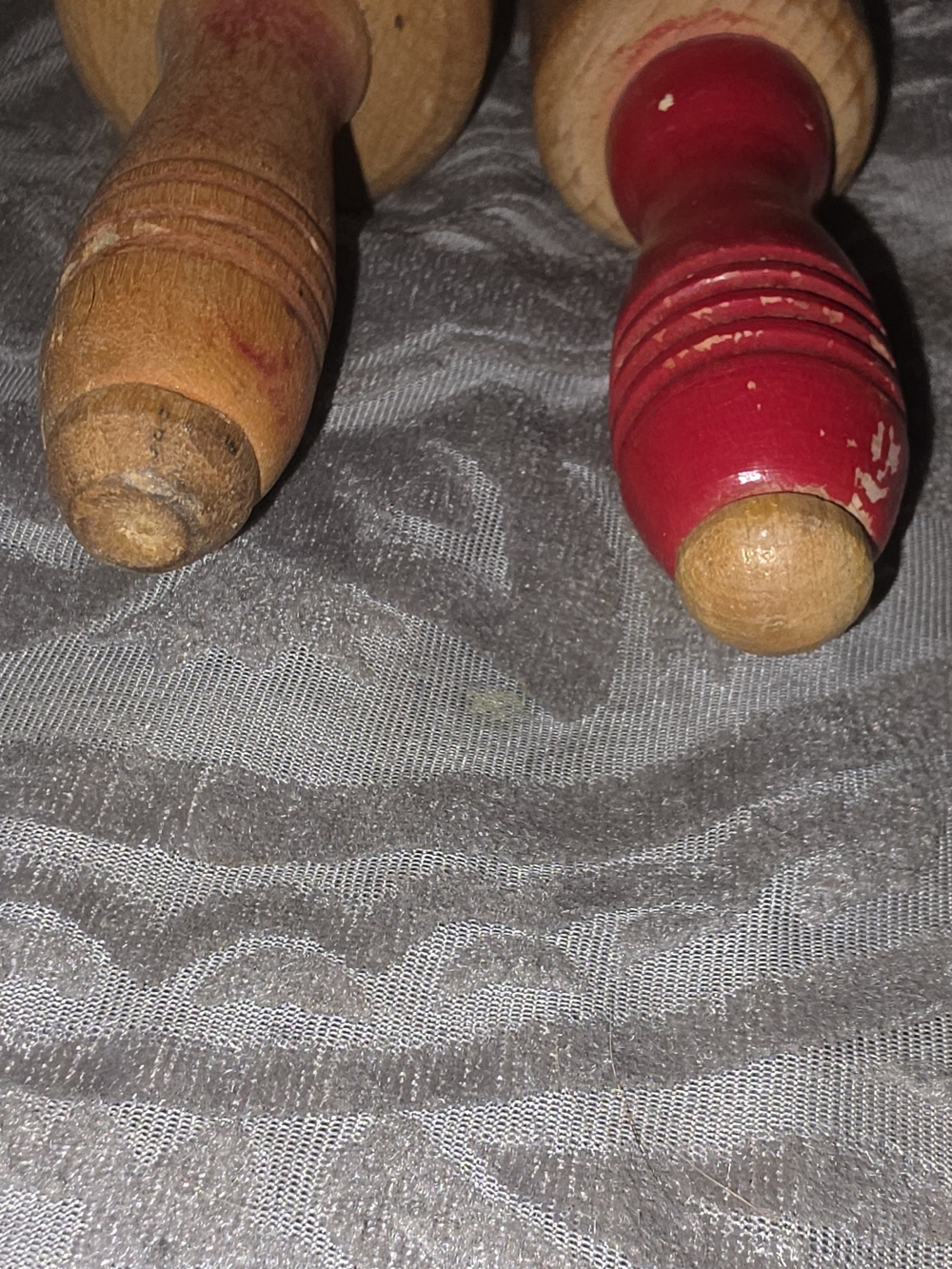 Vintage Red and Natural Wood Authentic Rolling Pins - Home Accents
